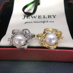 Twisted Shell Pearl Ring, Fashion 3D‑Design Women’s Pearl Jewelry
