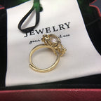 Twisted Shell Pearl Ring, Fashion 3D‑Design Women’s Pearl Jewelry