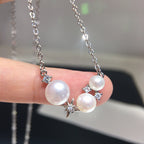 Six‑Pointed Star Multi‑Shell‑Pearl Pendant Necklace, Dainty Women Clavicle Chain