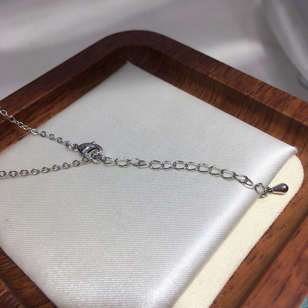 Wing‑Shape Micro‑Pave Cubic Zirconia Shell Pearl Pendant Necklace, Fashion Women Clavicle Chain
