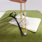 5‑6mm Rice‑Shape Shell Pearl Double Layer Bracelet, 18K Gold Filled Women Hand Jewelry
