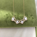 Magnetic Convertible Four‑Leaf‑Clover Shell Pearl Pendant Necklace, Micro‑Pave Cubic Zirconia Two‑Way Wear Women Jewelry