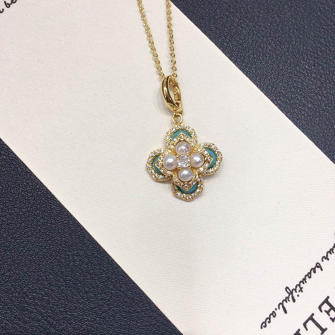 Vintage Shell Pearl Pendant Necklace, Multi‑Use Clasp, Luxury Women Jewelry
