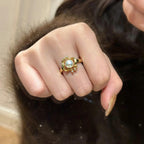Twisted Shell Pearl Ring, Fashion 3D‑Design Women’s Pearl Jewelry