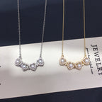 Magnetic Convertible Four‑Leaf‑Clover Shell Pearl Pendant Necklace, Micro‑Pave Cubic Zirconia Two‑Way Wear Women Jewelry