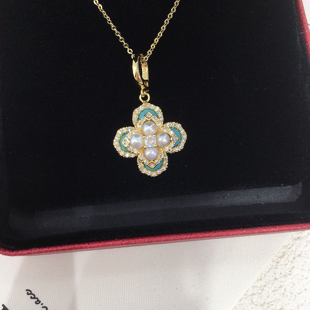 Vintage Shell Pearl Pendant Necklace, Multi‑Use Clasp, Luxury Women Jewelry