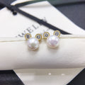 Cute Mickey‑Shaped Shell Pearl Stud Earrings, Dainty Delicate Pearl Earrings for Women