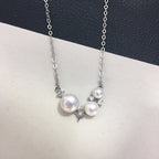 Six‑Pointed Star Multi‑Shell‑Pearl Pendant Necklace, Dainty Women Clavicle Chain