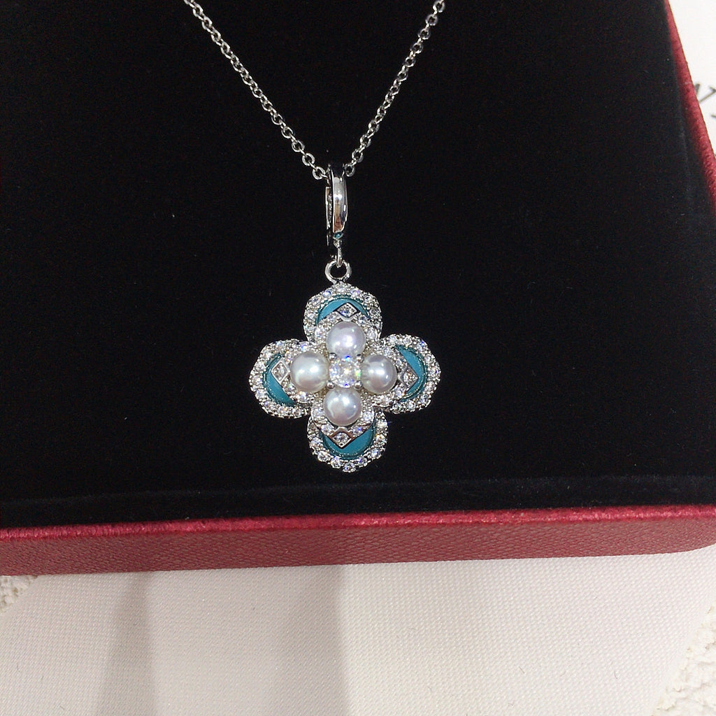 Vintage Shell Pearl Pendant Necklace, Multi‑Use Clasp, Luxury Women Jewelry