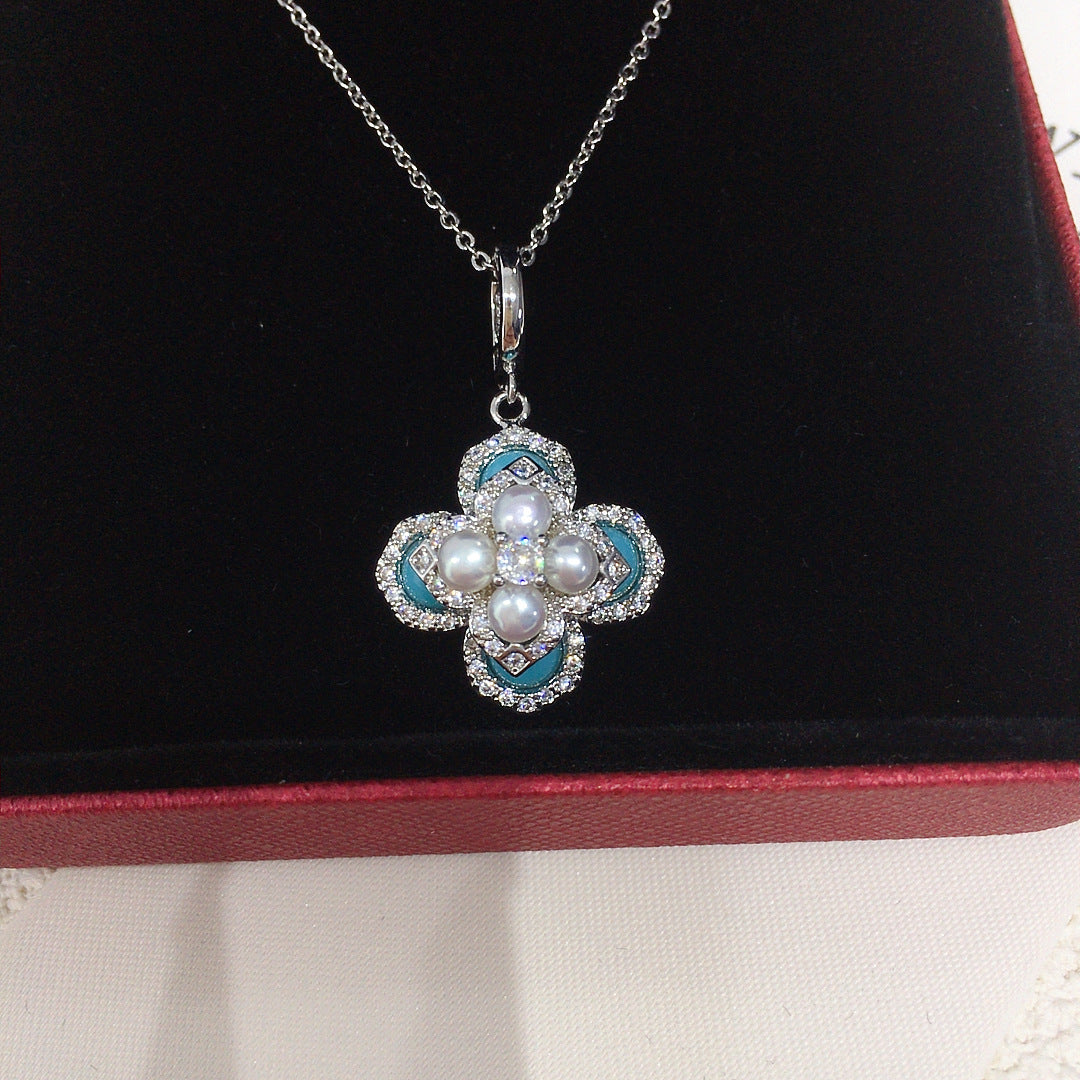 Vintage Shell Pearl Pendant Necklace, Multi‑Use Clasp, Luxury Women Jewelry