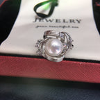 Twisted Shell Pearl Ring, Fashion 3D‑Design Women’s Pearl Jewelry